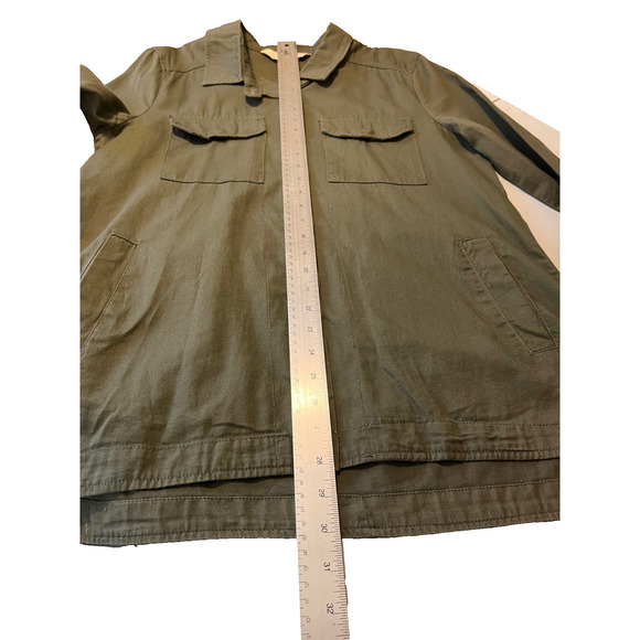 Adam Levine Women’s Olive Green Utility Shirt M Long Sleeve Epaulettes‎ Pockets - Picture 9 of 16